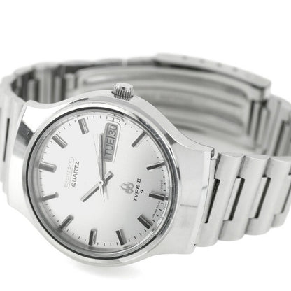 中古 セイコー SEIKO TYPE2 デイデイト タイプツー オールドクオーツ ビンテージ 7546-8070 アナログ 腕時計 ブランド メンズ シルバー UW-SJ-OT-00035