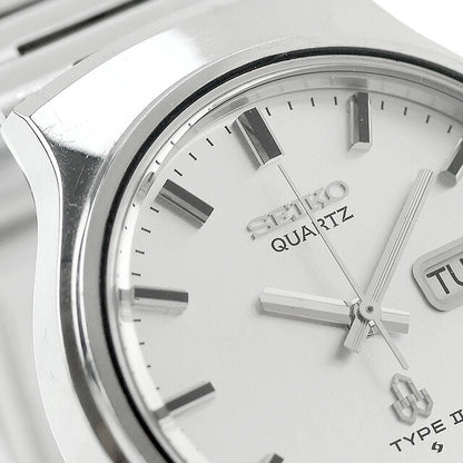 中古 セイコー SEIKO TYPE2 デイデイト タイプツー オールドクオーツ ビンテージ 7546-8070 アナログ 腕時計 ブランド メンズ シルバー UW-SJ-OT-00035