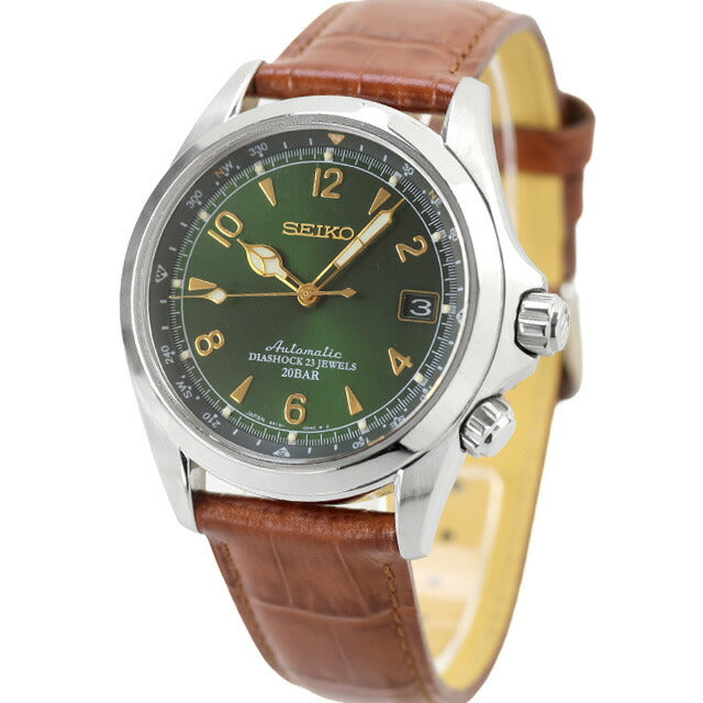 中古 セイコー SEIKO メカニカル アルピニスト 6R15 簡易方位計 Alpinist SARB017 アナログ 腕時計 ブランド メンズ グリーン ブラウン UW-SJ-OT-00037