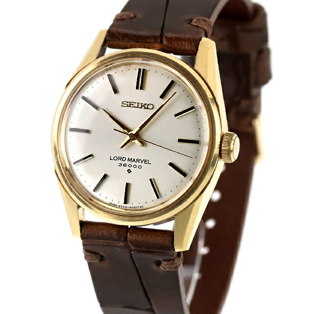 中古 ベルト新品 セイコー SEIKO ロードマーベル 36000 手巻き ハイビート 金色 バーインデックス 1969年製 5740-8000 腕時計 メンズ UW-SJ-OT-00038