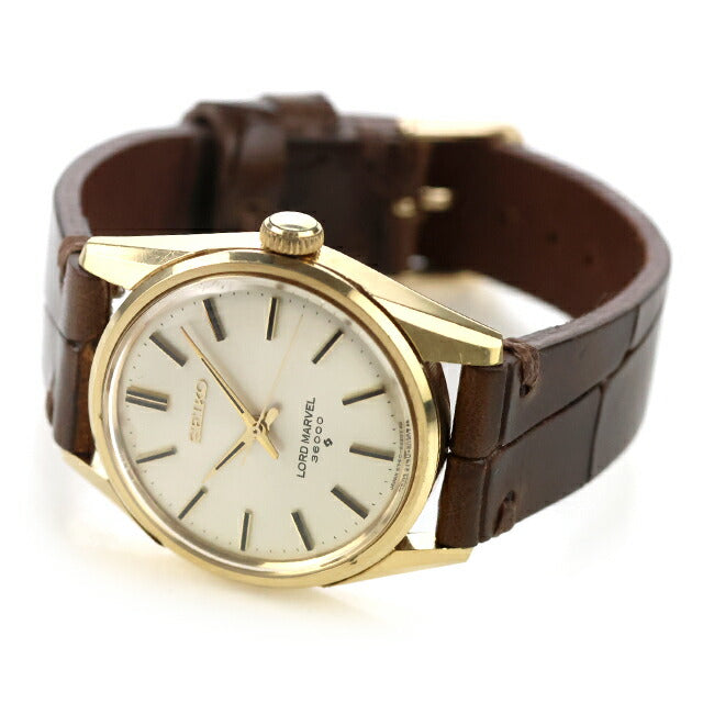 中古 ベルト新品 セイコー SEIKO ロードマーベル 36000 手巻き ハイビート 金色 バーインデックス 1969年製 5740-8000 腕時計 メンズ UW-SJ-OT-00038