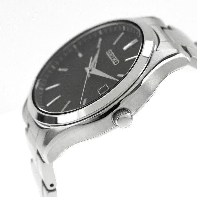 中古 美品 セイコー SEIKO セイコーセレクション Sシリーズ ソーラー シンプル SBPX147 アナログ 腕時計 ブランド メンズ ブラック 黒 UW-SJ-OT-00040