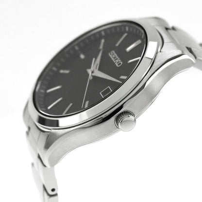 中古 美品 セイコー SEIKO セイコーセレクション Sシリーズ ソーラー シンプル SBPX147 アナログ 腕時計 ブランド メンズ ブラック 黒 UW-SJ-OT-00040
