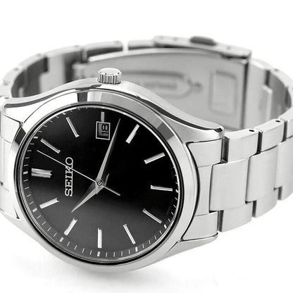 中古 美品 セイコー SEIKO セイコーセレクション Sシリーズ ソーラー シンプル SBPX147 アナログ 腕時計 ブランド メンズ ブラック 黒 UW-SJ-OT-00040
