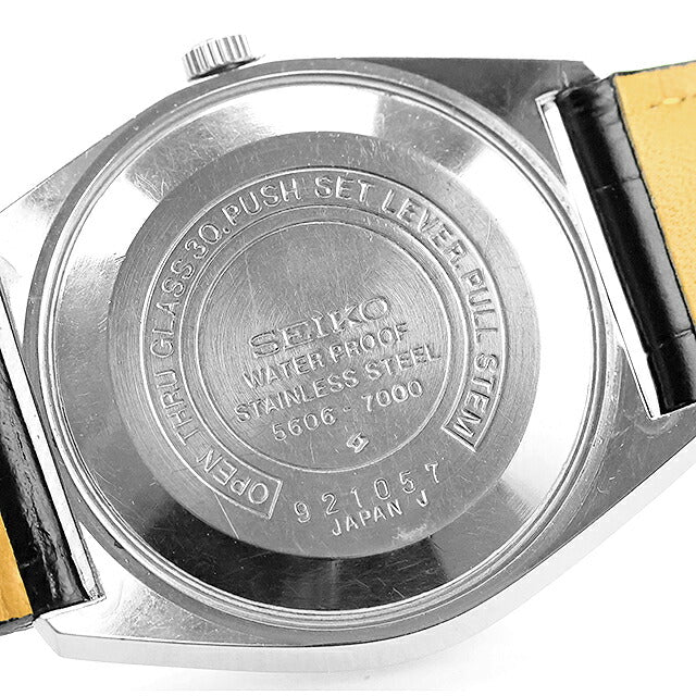 中古 セイコー SEIKO ロードマチック ヴィンテージ ベルト新品 デイデイト 5606-7000 アナログ 腕時計 ブランド メンズ シルバー ブラック UW-SJ-OT-00041