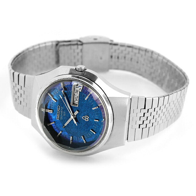 セイコー クオーツ 青文字盤　3803-7061 Vintage SEIKO QUARTZ QT 3803-7061 STAINLESS Mens Watch JAPAN RARE
