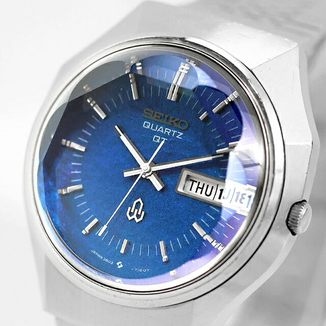 中古 希少 純正ガラス交換済 セイコー SEIKO ベビーモルフォ 38クオーツ 3803 1973年製 構造色 3803-7080 アナログ 腕時計 ブランド メンズ UW-SJ-OT-00044