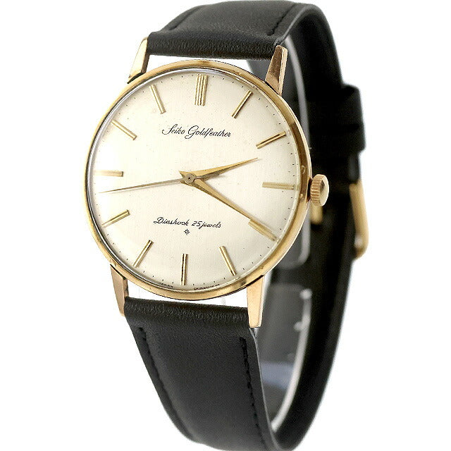 中古 セイコー SEIKO ゴールドフェザー 25石 手巻き 薄型 国産ビンテージ J15002E アナログ 腕時計 ブランド メンズ UW-SJ-OT-00055
