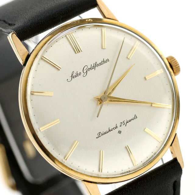 中古 セイコー SEIKO ゴールドフェザー 25石 手巻き 薄型 国産