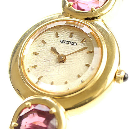 二手精工 Excelline 石榴石手链手表复古 4N20-0030 模拟手表品牌女士 UW-SJ-OT-00056