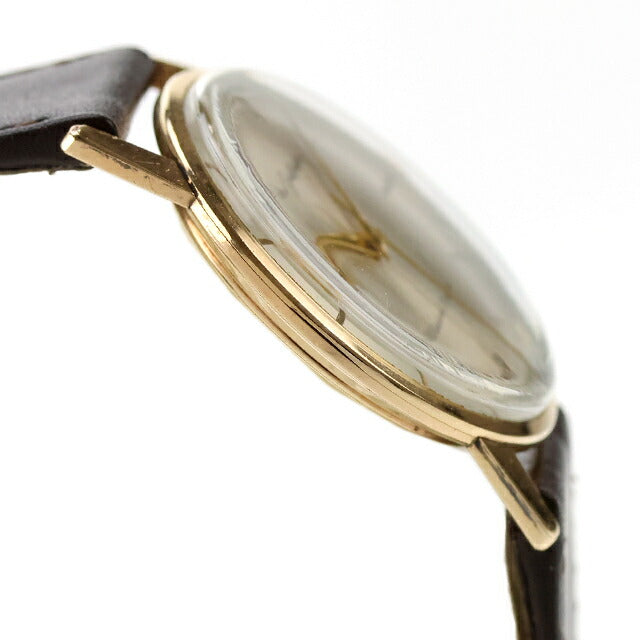 ゴールド アナログ 手巻き時計 中古 セイコー SEIKO セイコー ゴールドフェザー 15008E 手巻き 14KGF