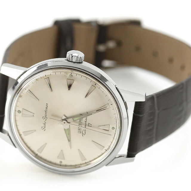 中古 OH済 セイコー SEIKO スポーツマン ダイヤショック 17石 楔形