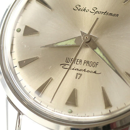 Used, OH serviced SEIKO Sportsman Diashock 17 Jewels Wedge Indexes Seahorse 14091 Analog Watch Brand Men&
