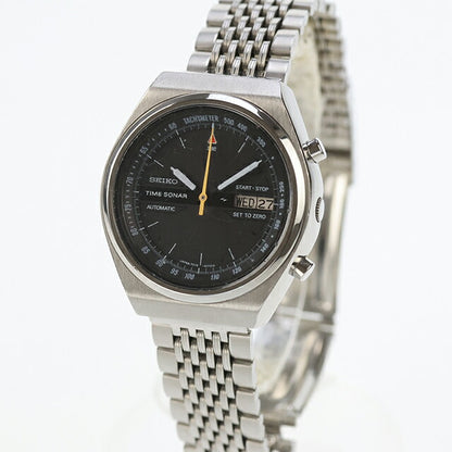 Used, OHed, Rare Model Seiko Seiko Time Sonar Flyback Chronograph 7015 7015-6010 Analog Watch Men&
