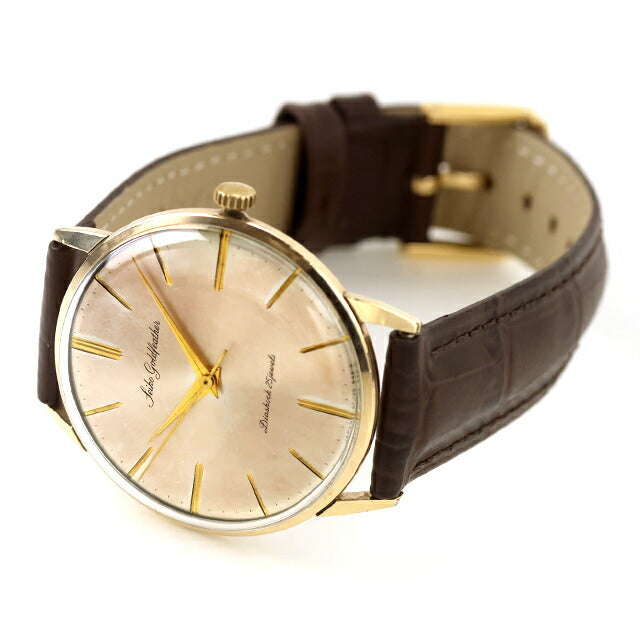 中古 OH済 セイコー SEIKO ゴールドフェザー 25石 金張り 薄型中三針