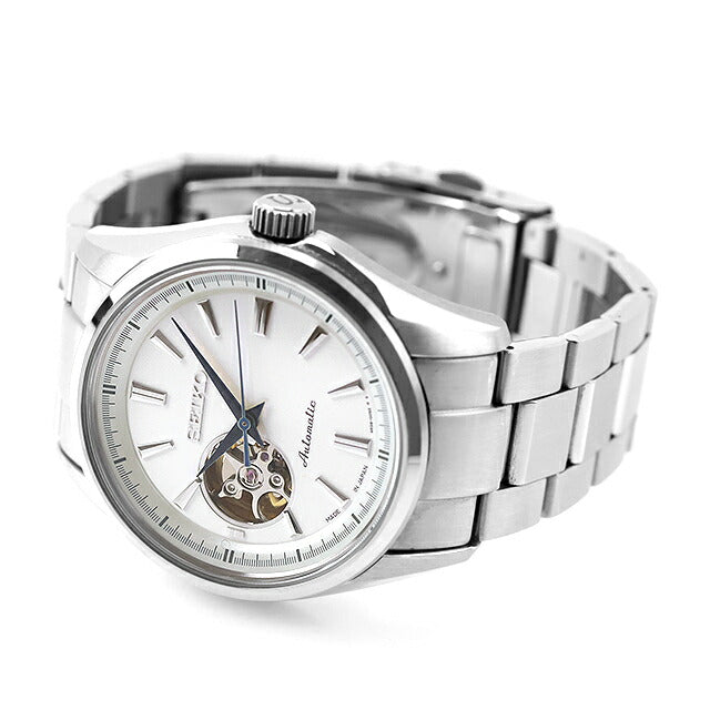 中古 セイコー SEIKO セイコーセレクション メカニカル オープンハート SCVE049 アナログ 腕時計 ブランド メンズ シルバー UW-SJ-OT-00074