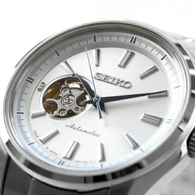 中古 セイコー SEIKO セイコーセレクション メカニカル オープンハート SCVE049 アナログ 腕時計 ブランド メンズ シルバー UW-SJ-OT-00074