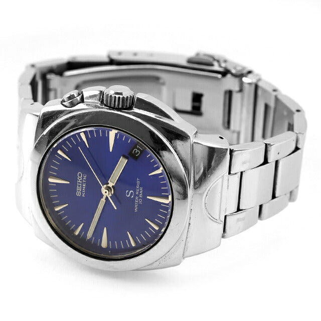 中古 セイコー SEIKO サス SUS キネティック オートクオーツ AGS 1998年製 二次電池交換済 5M42-0F30 アナログ 腕時計 ブランド メンズ UW-SJ-OT-00079