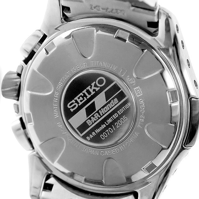 中古 セイコー SEIKO イグニッション BAR Honda コラボ 数量限定モデル 7T92-0GJ0 クロノグラフ カーボン調文字盤 7T92-0GJ0 アナログ 腕時計 メンズ UW-SJ-OT-00081