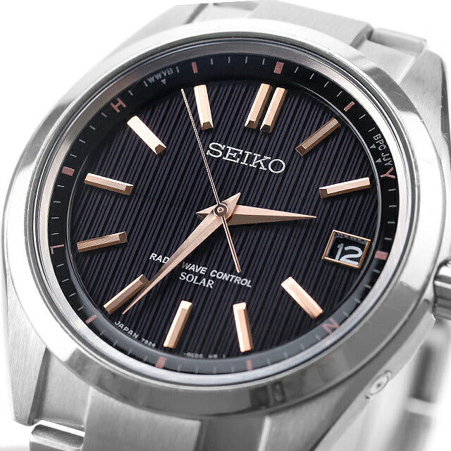 中古 セイコー SEIKO ブライツ ソーラー電波 7B24 チタン ブラックダイヤル SAGZ087 アナログ 腕時計 ブランド メンズ ブラック UW-SJ-OT-00082