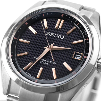 中古 セイコー SEIKO ブライツ ソーラー電波 7B24 チタン ブラックダイヤル SAGZ087 アナログ 腕時計 ブランド メンズ ブラック UW-SJ-OT-00082