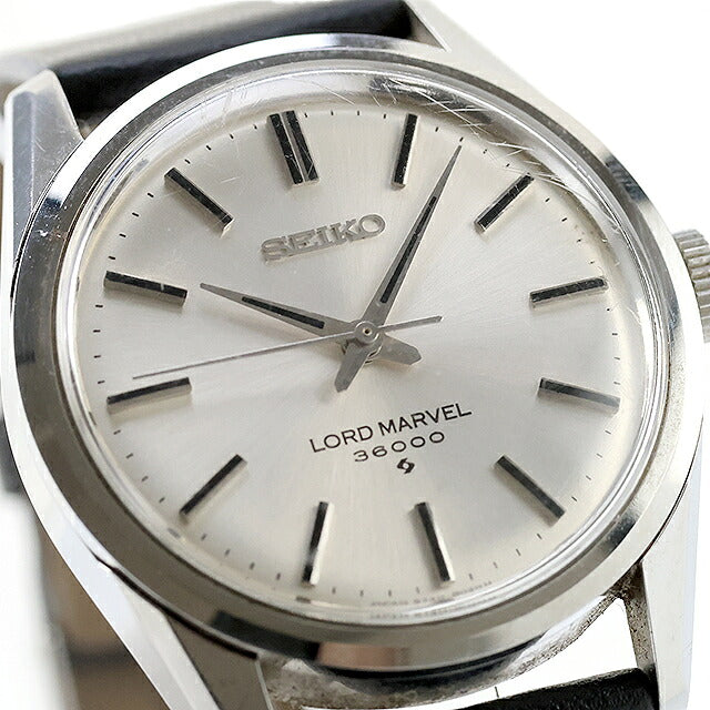 中古 セイコー SEIKO ロードマーベル 36000 ハイビート 5740-8000 裏蓋研磨済 1967年1月製 5740-8000 アナログ 腕時計 ブランド メンズ シルバー ブラック UW-SJ-OT-00083