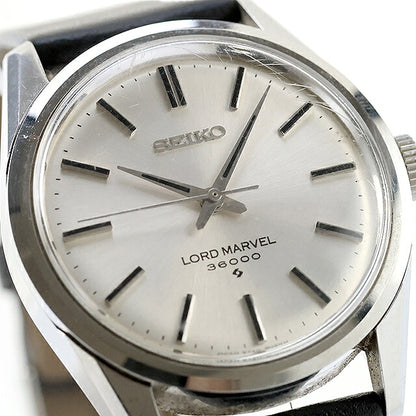 中古 セイコー SEIKO ロードマーベル 36000 ハイビート 5740-8000 裏蓋研磨済 1967年1月製 5740-8000 アナログ 腕時計 ブランド メンズ シルバー ブラック UW-SJ-OT-00083