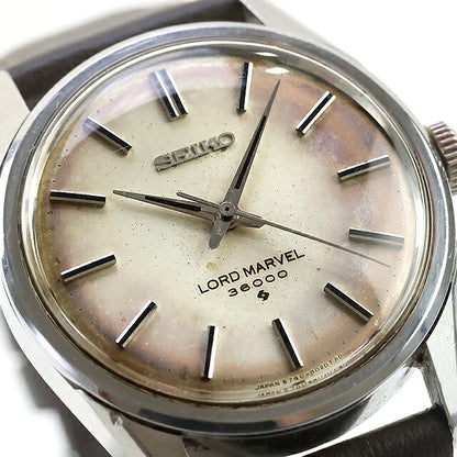 中古 OH済 セイコー SEIKO ロードマーベル 36000 ハイビート 5740-8000 パティーナダイヤル 1972年2月製 5740-8000 アナログ 腕時計 ブランド メンズ UW-SJ-OT-00084