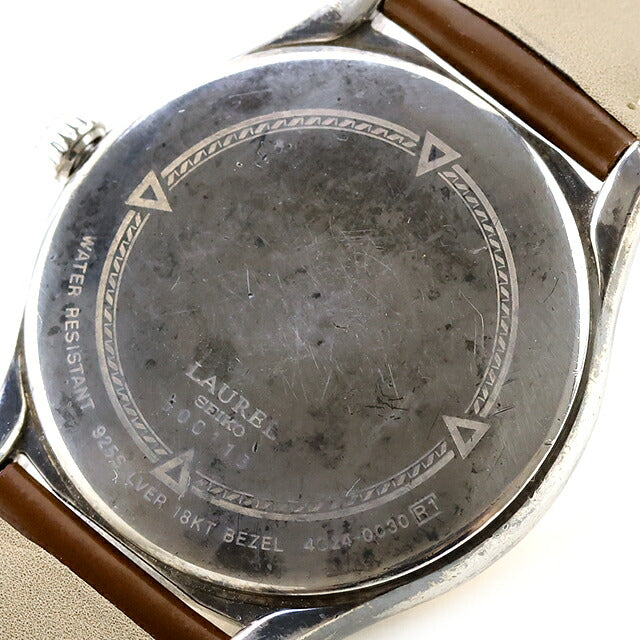 中古 OH済 セイコー SEIKO ローレル 復刻 手巻き 4S24-0030 K18PGベゼル SV925 スターリング 銀無垢 1995年10月製 4S24-0030 アナログ 腕時計 ブランド メンズ UW-SJ-OT-00086