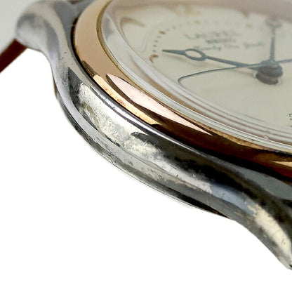 中古 OH済 セイコー SEIKO ローレル 復刻 手巻き 4S24-0030 K18PGベゼル SV925 スターリング 銀無垢 1995年10月製 4S24-0030 アナログ 腕時計 ブランド メンズ UW-SJ-OT-00086