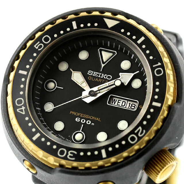 中古 メーカー修理済 セイコー SEIKO プロフェッショナルダイバー SPYF018 ゴールデンツナ クオーツ ダイバー600m 7549-7000 腕時計 メンズ UW-SJ-PX-00052