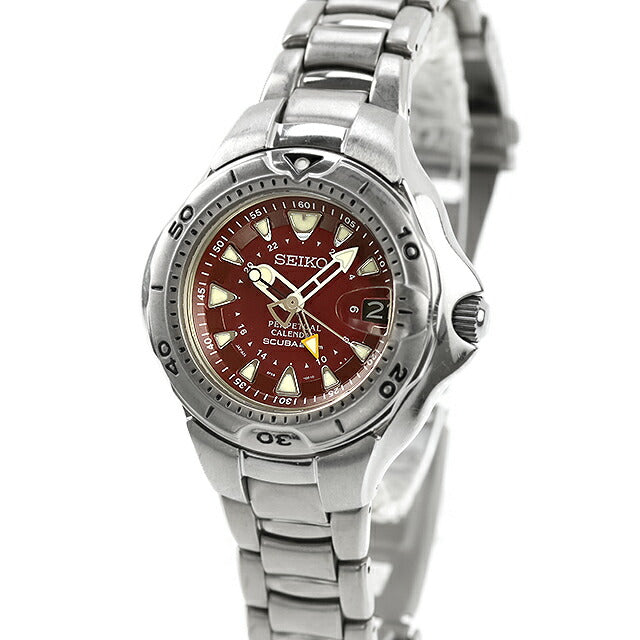 中古 メーカーOH済 セイコー SEIKO プロスペックス ピピンダイバー パーペチュアルカレンダー チタン 1000本限定 ボルドー 腕時計 メンズ UW-SJ-PX-00067