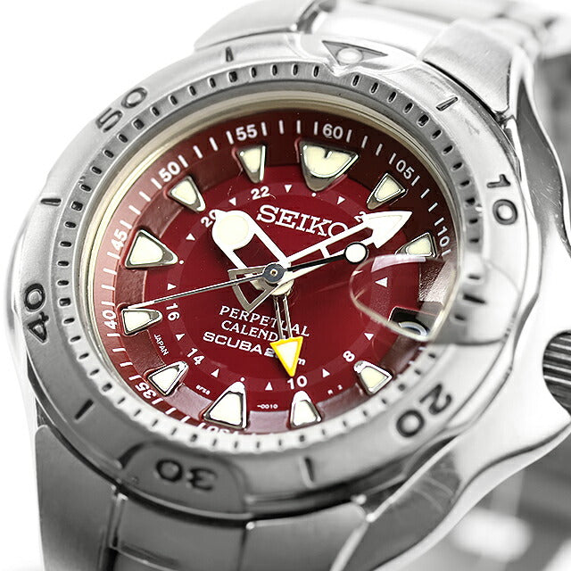 中古 メーカーOH済 セイコー SEIKO プロスペックス ピピンダイバー パーペチュアルカレンダー チタン 1000本限定 ボルドー 腕時計 メンズ UW-SJ-PX-00067