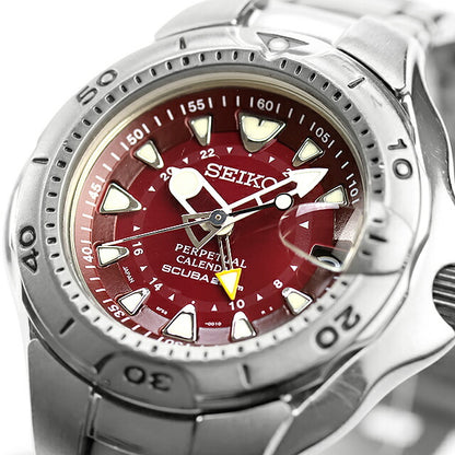 中古 メーカーOH済 セイコー SEIKO プロスペックス ピピンダイバー パーペチュアルカレンダー チタン 1000本限定 ボルドー 腕時計 メンズ UW-SJ-PX-00067