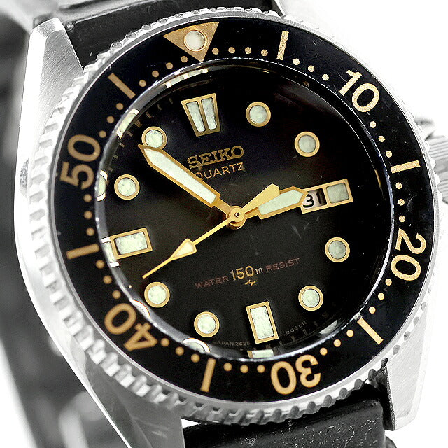中古 バンド訳あり セイコー SEIKO ダイバー 150m ボーイズ クオーツ 34mm 1981年12月製 昭和56年 純正バンド硬化 匂い有 2625-0010 腕時計 メンズ レディース UW-SJ-PX-00077