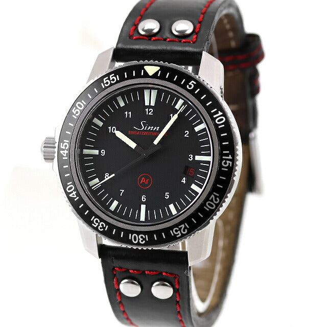 中古 OH済 ジン SINN 603 EZM-3 ドイツ警察特殊部隊 500m防水 ダイバーズ 左リューズ 社外革ベルト 603.EZM3 アナログ 腕時計 ブランド メンズ UW-SN-OT-00007