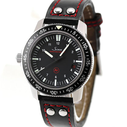 中古 OH済 ジン SINN 603 EZM-3 ドイツ警察特殊部隊 500m防水 ダイバーズ 左リューズ 社外革ベルト 603.EZM3 アナログ 腕時計 ブランド メンズ UW-SN-OT-00007