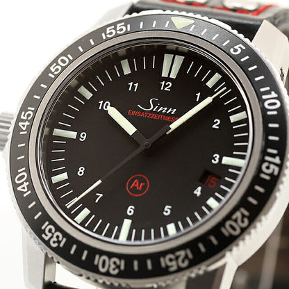 中古 OH済 ジン SINN 603 EZM-3 ドイツ警察特殊部隊 500m防水 ダイバーズ 左リューズ 社外革ベルト 603.EZM3 アナログ 腕時計 ブランド メンズ UW-SN-OT-00007