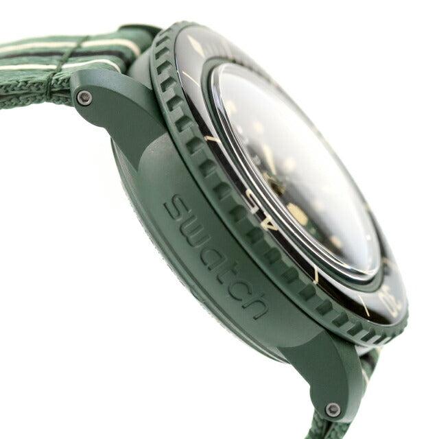 中古 超美品 スウォッチ SWATCH バイオセラミック スキューバ フィフティ ファゾムス グリーンアビス アナログ 腕時計 ブランド メンズ UW-SW-BP-00001
