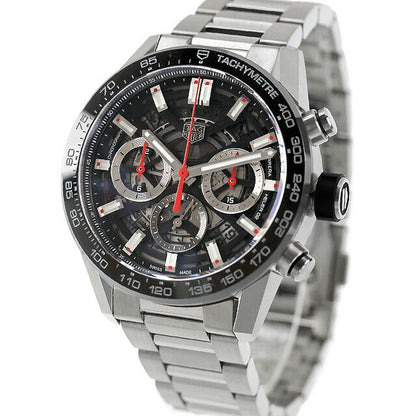 中古 美品 タグ・ホイヤー TAG Heuer カレラ スケルトン ホイヤー02 43mm 自動巻クロノグラフ CBG2010.BA0662 アナログ 腕時計 メンズ UW-TH-CR-00007