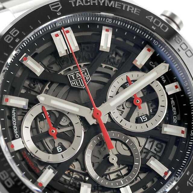中古 美品 タグ・ホイヤー TAG Heuer カレラ スケルトン ホイヤー02 43mm 自動巻クロノグラフ CBG2010.BA0662 アナログ 腕時計 メンズ UW-TH-CR-00007
