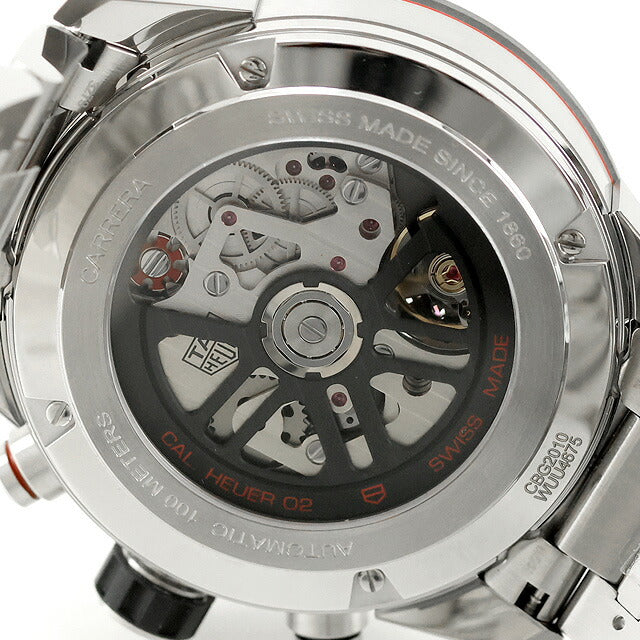 中古 美品 タグ・ホイヤー TAG Heuer カレラ スケルトン ホイヤー02 43mm 自動巻クロノグラフ CBG2010.BA0662 アナログ 腕時計 メンズ UW-TH-CR-00007