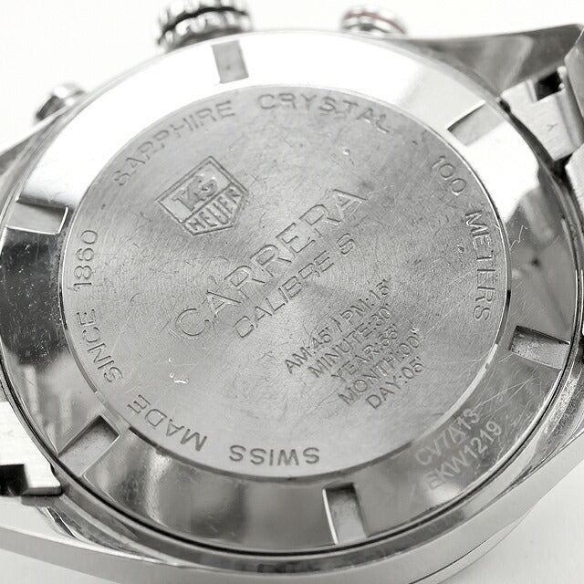 中古 タグ・ホイヤー TAG Heuer カレラ キャリバーS クォーツクロノグラフ 1/100秒 パーペチュアルカレンダー CV7A13.BA0795 腕時計 メンズ UW-TH-CR-00011