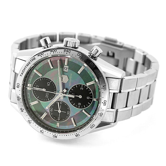 中古 タグ・ホイヤー TAG Heuer カレラ タキメーター クロノグラフ ムーンパール 世界限定3000本 ブラックシェル CV201P.BA0794 腕時計 メンズ UW-TH-CR-00012