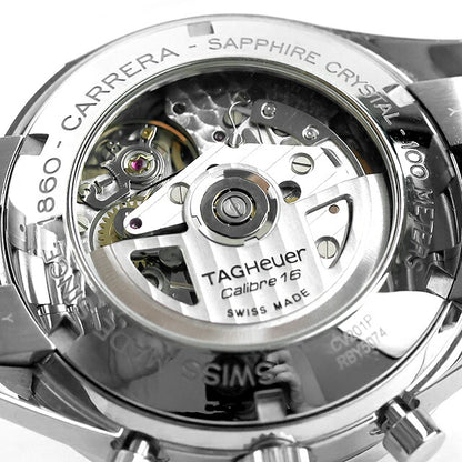 中古 タグ・ホイヤー TAG Heuer カレラ タキメーター クロノグラフ ムーンパール 世界限定3000本 ブラックシェル CV201P.BA0794 腕時計 メンズ UW-TH-CR-00012