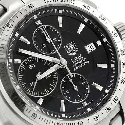 中古 タグ・ホイヤー TAG Heuer リンク タキメーター クロノグラフ 200m防水 ブラック文字盤 CJF2110.BA0594 アナログ 腕時計 ブランド メンズ UW-TH-LK-00001