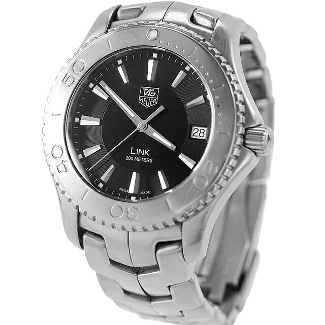 中古 タグ・ホイヤー TAG Heuer リンク クオーツ デイト 200m防水 シンプル WJ1110-0 アナログ 腕時計 ブランド メンズ ブラック UW-TH-LK-00002