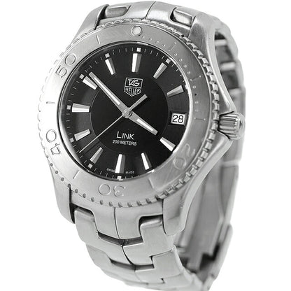 中古 タグ・ホイヤー TAG Heuer リンク クオーツ デイト 200m防水 シンプル WJ1110-0 アナログ 腕時計 ブランド メンズ ブラック UW-TH-LK-00002