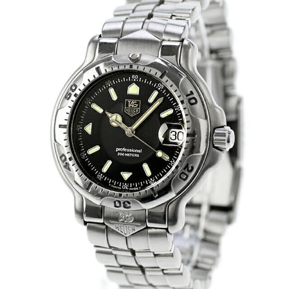 中古 タグ・ホイヤー TAG Heuer 6000シリーズ プロフェッショナル 200M デイト WH1116-K1 アナログ 腕時計 ブランド メンズ ブラック 黒 UW-TH-OT-00004
