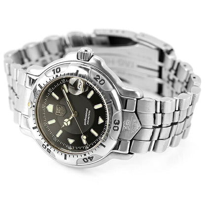 中古 タグ・ホイヤー TAG Heuer 6000シリーズ プロフェッショナル 200M デイト WH1116-K1 アナログ 腕時計 ブランド メンズ ブラック 黒 UW-TH-OT-00004